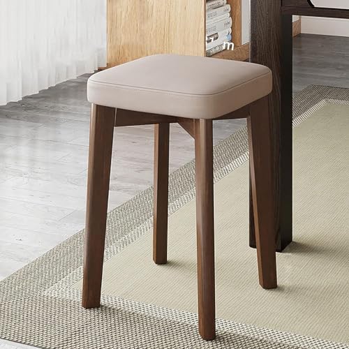 ZCEDZYSW Stapelbare Barhocker im Bauernhaus-Stil, graues Holz, Küche mit weichem (Beige) von ZCEDZYSW