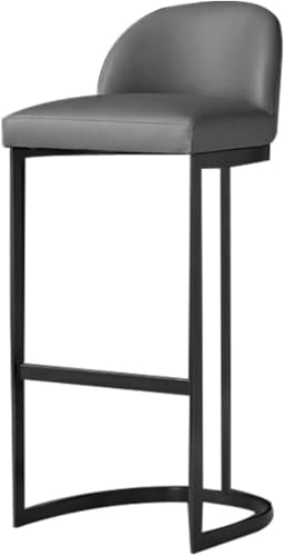 ZCEDZYSW Theken-Barhocker, PU-Polsterung, Frühstückshocker, Metall-Barhocker, Thekenhöhe, Hocker für Küche, Wohnzimmer, Küchenstühle (Schwarz, 75 cm Sitzhöhe) von ZCEDZYSW