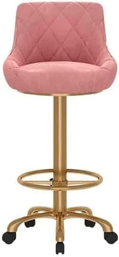 ZCEDZYSW Thekenhocker, universeller Seilzug, Drehstange, Inseltisch, Esszimmerstuhl, sitzende Haushalts-Rückenlehne (Rosa) von ZCEDZYSW