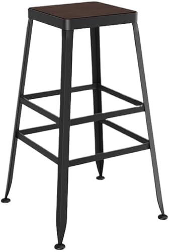 ZCEDZYSW Thekenhocker Braun + Schwarz Eisen Bar Restaurant Holz hoch (groß) von ZCEDZYSW