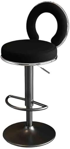 ZCEDZYSW Thekenhocker für Zuhause, runder Hocker, Bar, hohe Rückenlehne, drehbar, einfach kommerziell (schwarz) von ZCEDZYSW