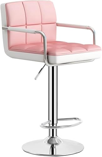 ZCEDZYSW Thekenhöhe Barhocker, Leder, Drehgelenk für Küche, höhenverstellbar, mit Rückenlehne, Esszimmerstuhl mit (/Pink a) von ZCEDZYSW