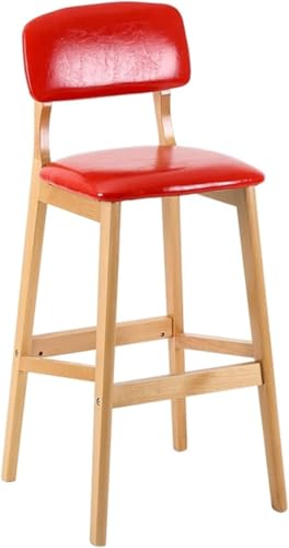 ZCEDZYSW Thekenhöhe Barhocker für Küche, Insel, Theke, Leder, Frühstück, Küchenstühle für Esszimmer, 71,1 cm (/Rot, B) von ZCEDZYSW