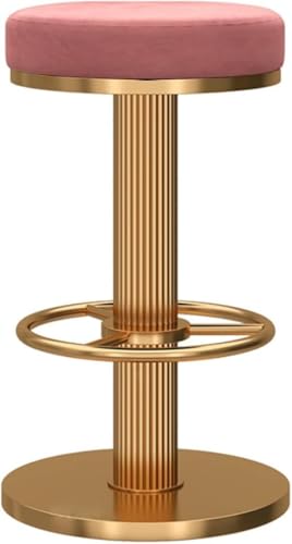 ZCEDZYSW Verstellbare Barhocker, schwarz, drehbar, rund, Metall, rückenfrei, gepolstert, Höhe, Stühle für Küche, Esszimmer (/Pink, A) von ZCEDZYSW