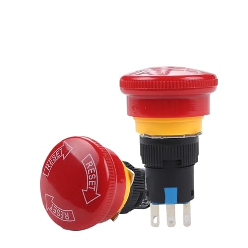2 stücke Pilzkopf 22mm Aufzug Not-aus-schalter 3 Pin selbsthemmend Rotary Push Button Switch 1NO 1NC 2 stücke Pilzkopf 22mm Aufzug Not-aus-schalter 3 Pin selbsthemmend Rotary Push Button Switch 1NO 1NC von ZCERA
