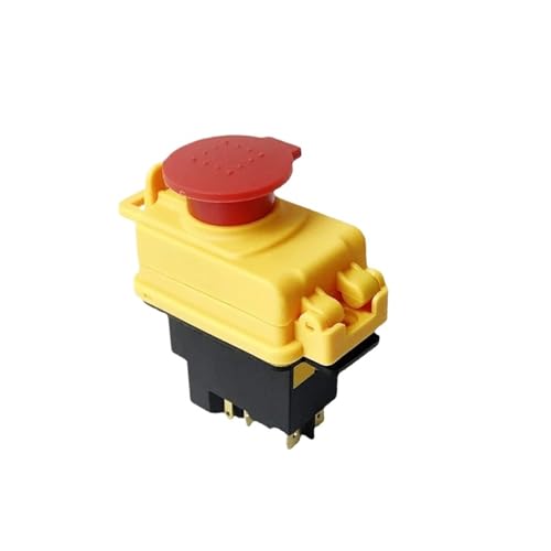 YCZ3-C Magnetschalter 4/5-poliger Schalter 2-Positionen-Druckknopf mit Moment-Reset und Abdeckung IP55 Not-Aus(5 Pins,220V) von ZCERA