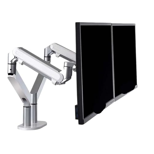 ZCERA OZ-2 10-32 Zoll Luftdruck Pneumatische Unterstützung Neige LCD Schreibtisch Stand Swivel 2-8KG Dual Monitor Schreibtisch Stand mit Clamp Tülle Basis(Style-B) von ZCERA