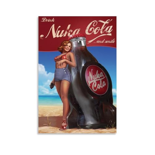 ZCHLATGDE Fallout Nuka Cola Poster Dekorative Malerei Leinwand Wandkunst Wohnzimmer Poster Schlafzimmer Malerei,Wandkunst Bilddruck Moderne Familienzimmer Dekor 08x12inch(20x30cm) von ZCHLATGDE