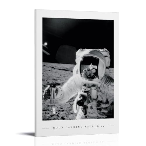 ZCHLATGDE Moon Landing Apollo 12 Poster Dekorative Malerei Leinwand Wandkunst Wohnzimmer Poster Schlafzimmer Malerei,Wandkunst Bilddruck Moderne Familienzimmer Dekor 16x24inch(40x60cm) von ZCHLATGDE