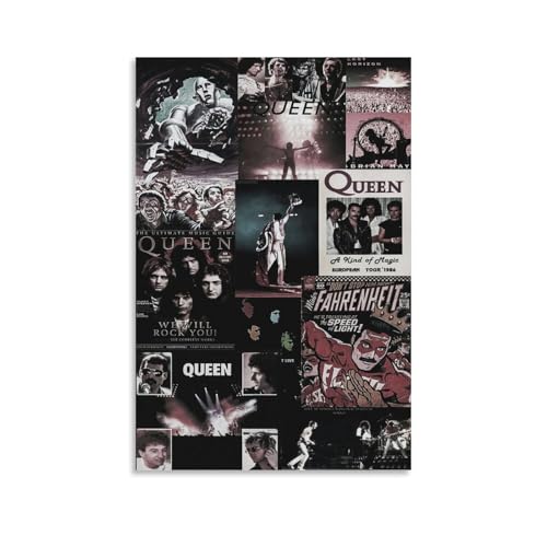 ZCHLATGDE Queen Rock Band Fanart Poster Dekorative Malerei Leinwand Wandkunst Wohnzimmer Poster Schlafzimmer Malerei,Wandkunst Bilddruck Moderne Familienzimmer Dekor 12x18inch(30x45cm) von ZCHLATGDE