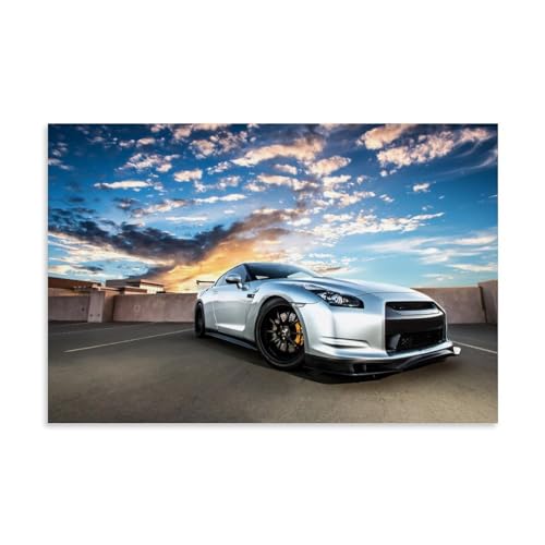 ZCHLATGDE SILVER NISSAN GTR R35 Poster Dekorative Malerei Leinwand Wandkunst Wohnzimmer Poster Schlafzimmer Malerei,Wandkunst Bilddruck Moderne Familienzimmer Dekor 20x30inch(50x75cm) von ZCHLATGDE