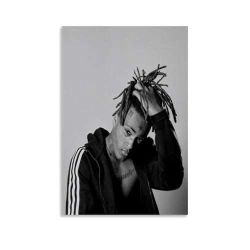 ZCHLATGDE XXX Tentacion Black White Poster Dekorative Malerei Leinwand Wandkunst Wohnzimmer Poster Schlafzimmer Malerei,Wandkunst Bilddruck Moderne Familienzimmer Dekor 20x30inch(50x75cm) von ZCHLATGDE