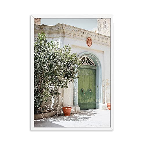 ZCHX Mediterran Sommer leinwand malerei Portugal Landschaft Poster und druckt Bild Wohnzimmer Kunst Wand Home Decoration (Color : A, Size : 50x70cm No Frame) von ZCHX