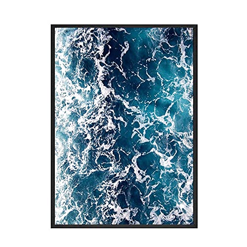 ZCHX Moderne Meer Welle blau Fotografie Wohnzimmer Schlafzimmer Dekor Nordic Poster Leinwand Malerei Whale Tail Wandkunst Druck Bilder (Color : A, Size : 60x90cm No Frame) von ZCHX