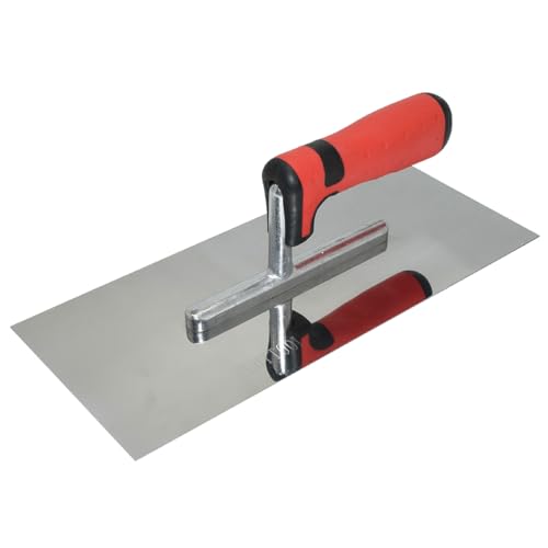ZCHYTOOL Glättekellen Rostfrei Flache Spateloberfläche Trockenbau Werkzeug Pflaster Traufel Ergonomisch Griff Edelstahlkelle Mit Softgriff Größen 300x130mm Glättekelle for Putz und Kacheln von ZCHYTOOL