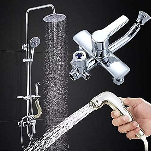 1 Set Badezimmer Niederschlag Dusche Wasserhahn Set Mischmischhahn Mit Handsprühwandwand -Duschschuhen Ein Griff Mit Regal 1 Set Badezimmer Niederschlag Dusche Wasserhahn Set Mischmischhahn Mit Handsprühwandwand -Duschschuhen Ein Griff Mit Regal von ZCHZCS