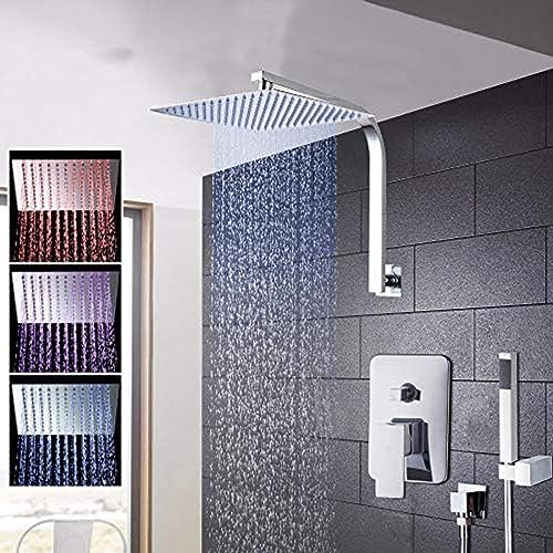 12 -Zoll -LED -Niederschlag Badezimmer Duschkit Hand Dusche Dusche Kopfwand Montiert Quadratische Messing Wasserfall Dusch Set 12 -Zoll -LED -Niederschlag Badezimmer Duschkit Hand Dusche Dusche Kopfwand Montiert Quadratische Messing Wasserfall Dusch Set von ZCHZCS