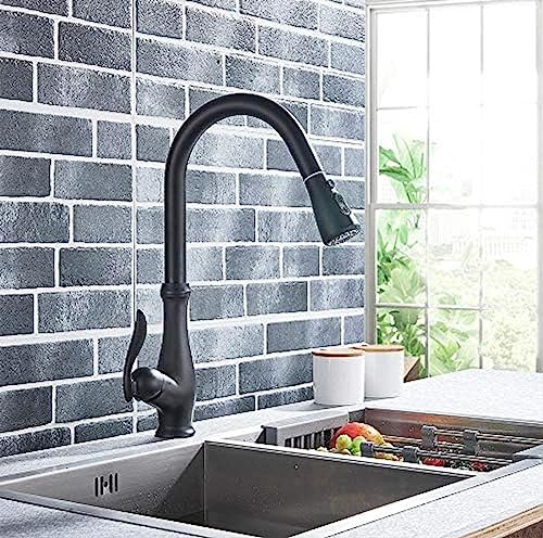 Badezimmer Küchenspüle Wasserhahn Ausziehen Mixer Crane Tap Matte Schwarze Küche Einsgriff Dreh Kalt Und Heiße Küchenhahn Badezimmer Küchenspüle Wasserhahn Ausziehen Mixer Crane Tap Matte Schwarze Küche Einsgriff Dreh Kalt Und Heiße Küchenhahn von ZCHZCS