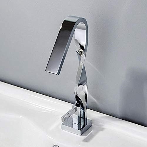 Badezimmer Waschbecken Wasserhahn Verchromtes Messingdeck Montiertes Künstlerisches Becken Kalt- Und Heißwassermischhahn Badezimmer Waschbecken Wasserhahn Verchromtes Messingdeck Montiertes Künstlerisches Becken Kalt- Und Heißwassermischhahn von ZCHZCS