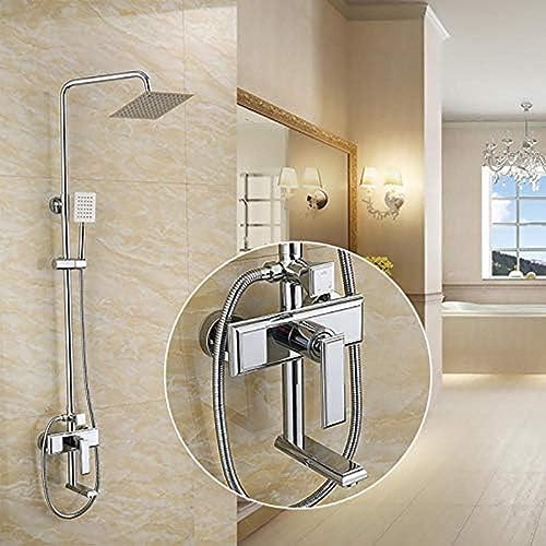 Duscharmatur Chrom Messing Wandhalterung Quadrat Big Regen Dusche Set Wasserhahn Badezimmer Einstellhöhe Handheld Badewanne Mixer Hahn Duscharmatur Chrom Messing Wandhalterung Quadrat Big Regen Dusche Set Wasserhahn Badezimmer Einstellhöhe Handheld Badewanne Mixer Hahn von ZCHZCS
