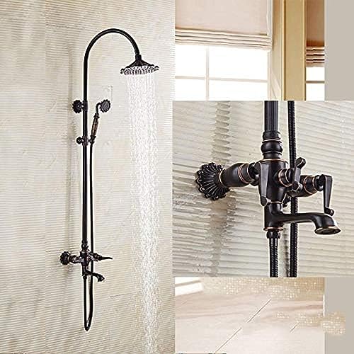 Dusche Schwarzes Set Bad Tap Set Dusche Badezimmer Wasserfall Regen Kopf Messing Tippen Sie Schwarze Chrom Freiliegende Dusche Wasserhahn Set Dusche Schwarzes Set Bad Tap Set Dusche Badezimmer Wasserfall Regen Kopf Messing Tippen Sie Schwarze Chrom Freiliegende Dusche Wasserhahn Set von ZCHZCS