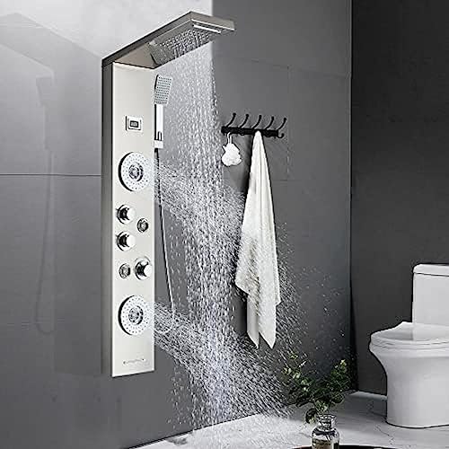 Duschpaneel-Turmsystem Regenfisch Und Wasserfall 5-Funktion Massage Düse Edelstahl Duschpaneel-Turmsystem Regenfisch Und Wasserfall 5-Funktion Massage Düse Edelstahl von ZCHZCS