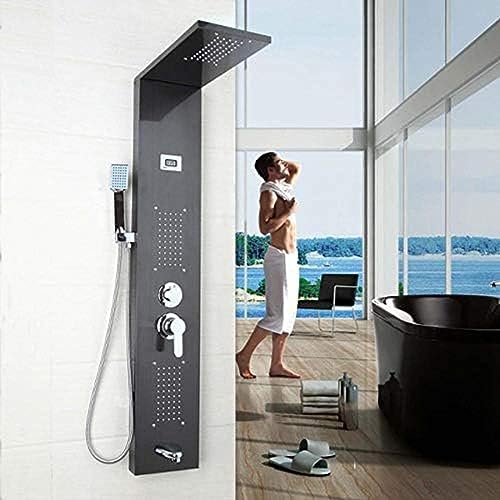Duschsäule Wasserhahn Bad Wasserhahn Temperatur Digitale Anzeige LED Duschplatte Körpermassagesystem Jets-Nickel_brush_f,Dunkelgrau C Duschsäule Wasserhahn Bad Wasserhahn Temperatur Digitale Anzeige LED Duschplatte Körpermassagesystem Jets-Nickel_brush_f,Dunkelgrau C von ZCHZCS