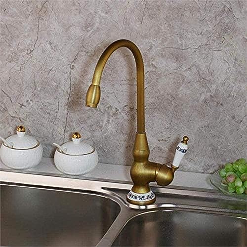 Faucet Antique Brass Kitchen Sink Carved Faucet Long Mouth Sink Hand Washing Sink Faucet 360 Rotating Single Handle Faucet Faucet Antique Brass Kitchen Sink Carved Faucet Long Mouth Sink Hand Washing Sink Faucet 360 Rotating Single Handle Faucet von ZCHZCS