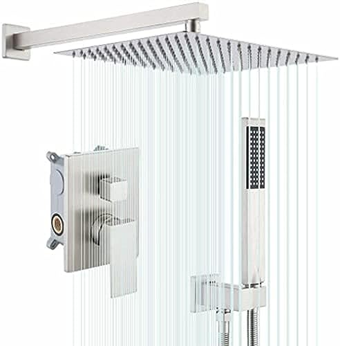 Gebürstet Nickel Duscharmaturen System Set 12 Zoll Niederschlag 2-Funktion Mixer Ventil Wasserhahn Gebürstet Nickel Duscharmaturen System Set 12 Zoll Niederschlag 2-Funktion Mixer Ventil Wasserhahn von ZCHZCS