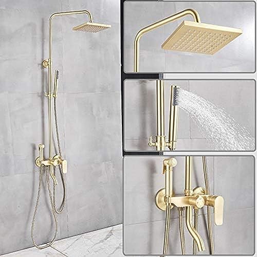Gebürstete Goldene Badezimmer Dusche Wasserhahn Kit 2-Fuß-Wandmontage Duschkopf Heißer Kaltmixer Wasserhahn Taptyp B B,Typ C Gebürstete Goldene Badezimmer Dusche Wasserhahn Kit 2-Fuß-Wandmontage Duschkopf Heißer Kaltmixer Wasserhahn Taptyp B B,Typ C von ZCHZCS