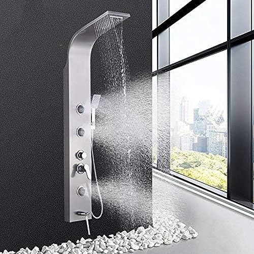 Gebürstete Nickel Bad Duschplatte Niederschlag Wasserfall Turm Duschsäule Mit Körper Spa Massage Jets Sprühdüse Wanne Wasserhahn Sput Gebürstete Nickel Bad Duschplatte Niederschlag Wasserfall Turm Duschsäule Mit Körper Spa Massage Jets Sprühdüse Wanne Wasserhahn Sput von ZCHZCS