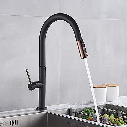 Küchenarmatur Ausziehen Sprühwirtschaft Spout Mixer Tap Küchenspüle Wasserhahn 360 Rotation Küchen Wasser Wasserhähne-Schwarz Küchenarmatur Ausziehen Sprühwirtschaft Spout Mixer Tap Küchenspüle Wasserhahn 360 Rotation Küchen Wasser Wasserhähne-Schwarz von ZCHZCS