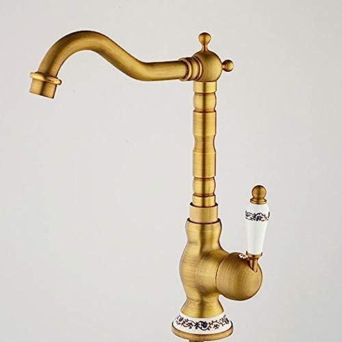 Küchenspüle Schwenkwasserhahnmixer Haken Antique Messing Finish Eitelkeit Messing Keramikgriff Wasserhahn Mixer Tap Wasserhahn Küchenspüle Schwenkwasserhahnmixer Haken Antique Messing Finish Eitelkeit Messing Keramikgriff Wasserhahn Mixer Tap Wasserhahn von ZCHZCS