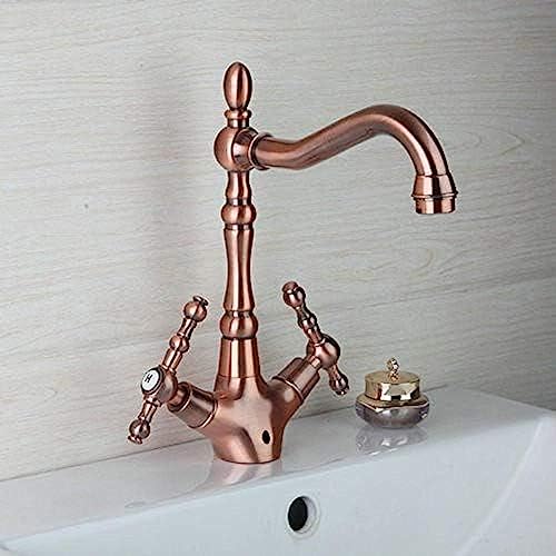 Küchenspüle Wasserhahn Schwenkbeckendeck Montiert Doppelgriff Taps Mixer Wasserhahn Antiquitäten Kupfer Messing Küchenspüle Wasserhahn Schwenkbeckendeck Montiert Doppelgriff Taps Mixer Wasserhahn Antiquitäten Kupfer Messing von ZCHZCS