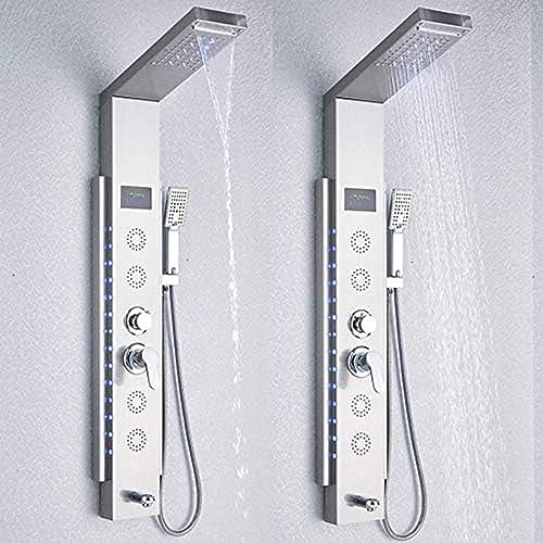 LED -Duschpaneel -Säulen -Turm Edelstahl Duschkabine Wasserfall Massage System Temperatur Anzeige Niederschlag Kopf Handdusche Und Spray LED -Duschpaneel -Säulen -Turm Edelstahl Duschkabine Wasserfall Massage System Temperatur Anzeige Niederschlag Kopf Handdusche Und Spray von ZCHZCS