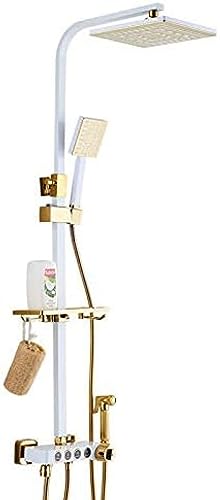 Luxus Duschbad Set Weiße Bad Wasserhähne Gold Bad Niederschlag Messing Duschhahn Set Handspray Luxus Duschbad Set Weiße Bad Wasserhähne Gold Bad Niederschlag Messing Duschhahn Set Handspray von ZCHZCS