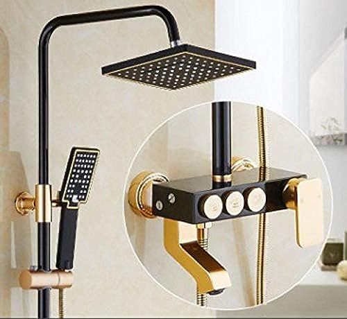 Luxus Duschset Gold Und Schwarz Bad Wasserhähne Bad Wasserhahn Wasserhahn Schwarz Duschplatte Niederschlagsraum Aluminium Aluminium Luxus Duschset Gold Und Schwarz Bad Wasserhähne Bad Wasserhahn Wasserhahn Schwarz Duschplatte Niederschlagsraum Aluminium Aluminium von ZCHZCS