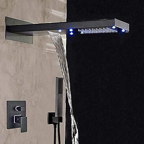 Luxus Zeitgenössischer LED-Farbfarbe Festes Messingöl Rubbed Bronze Eingang 3-Wege-Funktionsschalter Niederschlag Duschmischer Hahn Luxus Zeitgenössischer LED-Farbfarbe Festes Messingöl Rubbed Bronze Eingang 3-Wege-Funktionsschalter Niederschlag Duschmischer Hahn von ZCHZCS