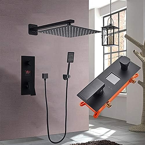 Mattschwarze Niederschlagsniederdusche Duscharmaturen Set Eingriff Mixer Tippen Sie Auf Digitale Bad-Dusche-10_inch,12 Zoll Mattschwarze Niederschlagsniederdusche Duscharmaturen Set Eingriff Mixer Tippen Sie Auf Digitale Bad-Dusche-10_inch,12 Zoll von ZCHZCS