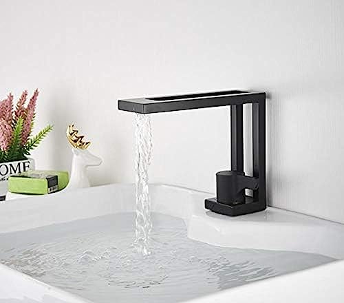 Schwarzer Becken Wasserhähne Bades Becken Waschbecken Mixer Haken Messing Bad Taps Quadratgefäß Waschbecken Wasserhahn Schwarzer Beckenmischer Kaltes Heißes Wasser von ZCHZCS