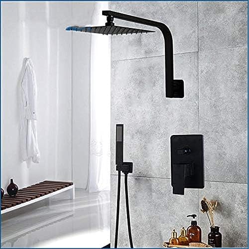 Schwarzes Dusch-Set Badezimmer Wasserhahnwand Duscharm Diverter Mixer Handheld-Sprühsets Mit Rian Duschkopf-12_inch,10 Zoll Schwarzes Dusch-Set Badezimmer Wasserhahnwand Duscharm Diverter Mixer Handheld-Sprühsets Mit Rian Duschkopf-12_inch,10 Zoll von ZCHZCS