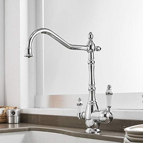 Verchromter 3-Wege-Küchenhahn, Wasserfilterhahn, Messing, Multifunktionaler Umkehrosmose-Zweigriff, Küchenmischer-Filterhahn Für Unterspüle von ZCHZCS