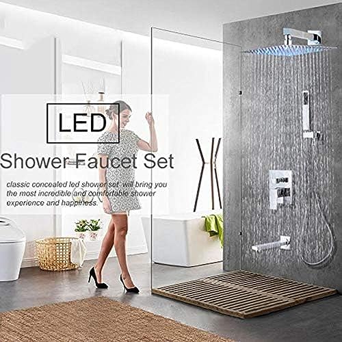 Versteckte LED-Wechselfall-Niederschlagsaubstaucets Set Ultradünn Duschkopfmischer Waschbecken Tap Handheld Duscharmatur Wasser-8 Zoll,12 Zoll Versteckte LED-Wechselfall-Niederschlagsaubstaucets Set Ultradünn Duschkopfmischer Waschbecken Tap Handheld Duscharmatur Wasser-8 Zoll,12 Zoll von ZCHZCS