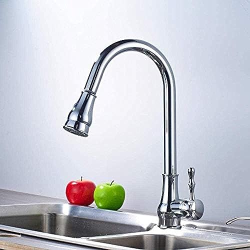 -Wasserhahn Ausziehen Küchenarmette Runde Perlen Griff Mixer Tap Chrom Finish -Wasserhahn Ausziehen Küchenarmette Runde Perlen Griff Mixer Tap Chrom Finish von ZCHZCS