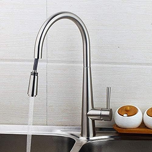Wasserhahn Ausziehen Sprühküchenarmaturen Wasserhahn Gebürstet Nickel Einhändige Küchenarmaturen Mischhahn Messing von ZCHZCS