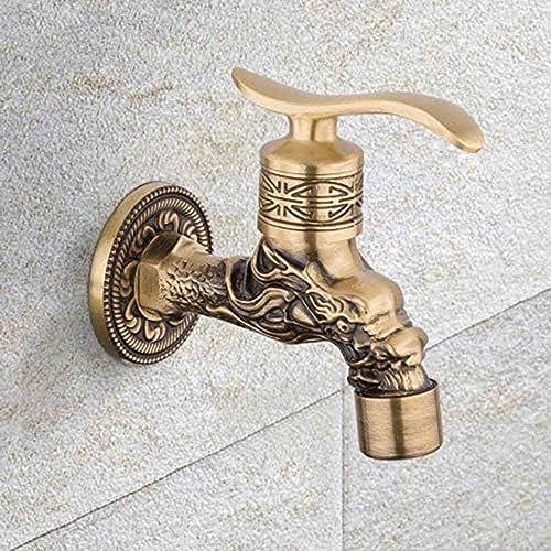 -Wasserhahn Bibcocks Wasserhähne Antique Messing Wandmontage Badezimmer Waschmaschine Becken Wasserhahnhack von ZCHZCS