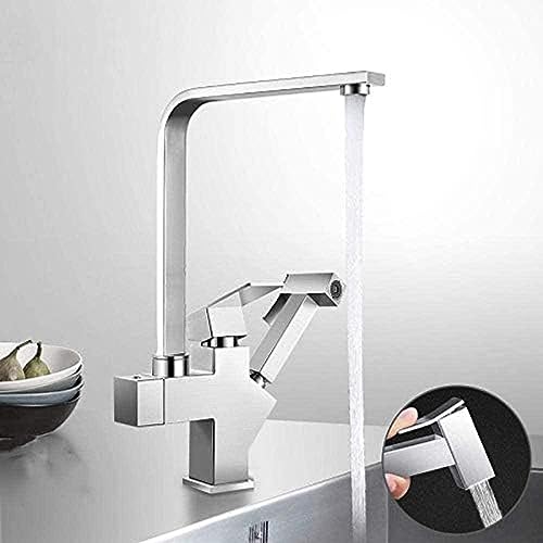 -Wasserhahn Edelstahl Auszug Küchenarmatur Gebürstet Nickel Doppelstrahl-Sprühgerät 360 Rotierende Küchenspüle Wasserhahn Wasserhahn -Wasserhahn Edelstahl Auszug Küchenarmatur Gebürstet Nickel Doppelstrahl-Sprühgerät 360 Rotierende Küchenspüle Wasserhahn Wasserhahn von ZCHZCS