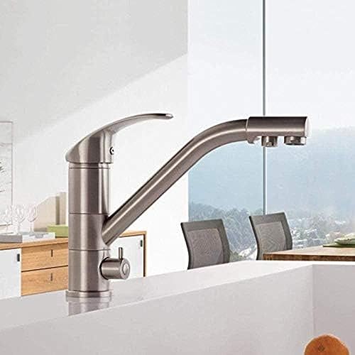 Wasserhahn Küche Spüle Wasserhahn Wasserhahn Messingkörper Nickel Wasserreinigungsfunktion 360 Grad Drehende Eingriff von ZCHZCS