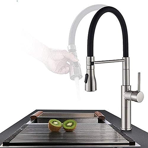 Wasserhahn Küche Wasserhähne Gebürstet Nickel Ausziehen Taps Dual -Funktion Sprühkopfdeck Montiertem Mischmischhahn von ZCHZCS