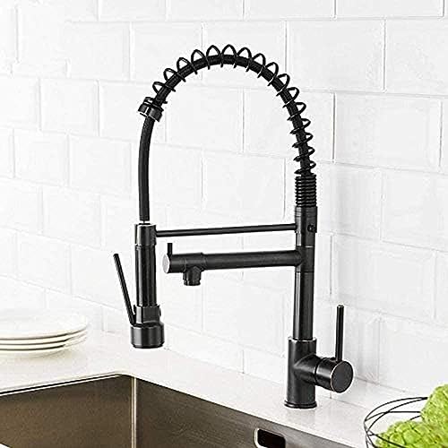 Wasserhahn Küche Wasserhähne Schwarzer Frühlingsstil Wasserhahn Herausziehen Messingküche Kitchen Haken Heiße Und Kaltes Wasser Waschbecken Mixer Hahn von ZCHZCS